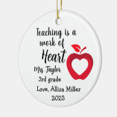 "Lesgeven is een werk van hart" Kerst Ornament (Links)