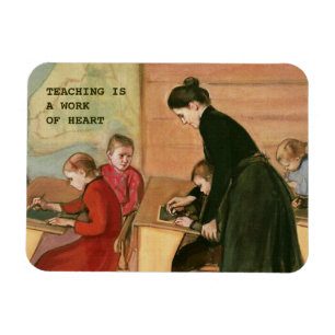 Lesgeven is een werk van hart. Kunst cadeau Magneet