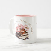 Lesgeven is een werk van hart, leraren geschenk tweekleurige koffiemok (Voorkant links)