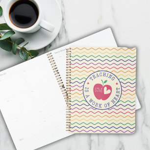Lesgeven is een werk van hart regenboog patroon planner