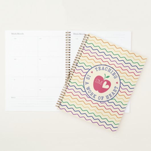 Lesgeven is een werk van hart regenboog patroon planner (Display)