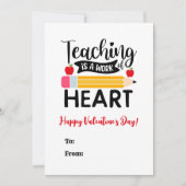 Lesgeven is een werk van hart Valentijnsdag Feestdagenkaart (Voorkant)