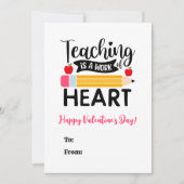 Lesgeven is een werk van hart Valentijnsdag Feestdagenkaart (Voorkant)