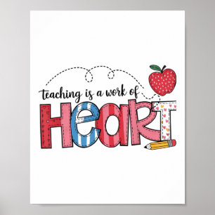 Lesgeven is een werk van hartleraar Valentijnsdag Poster