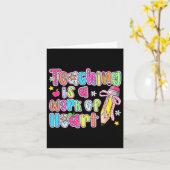 Lesgeven is een werk van Heart Pencil Bow Teacher  Kaart (Gele Bloem)