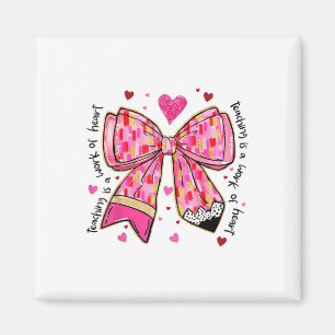 Lesgeven is een werk van Heart Pencil Bow Teacher Magneet