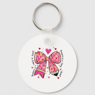 Lesgeven is een werk van Heart Pencil Bow Teacher Sleutelhanger