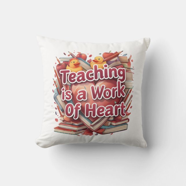 Lesgeven is een werk van het hart - inspirerende l kussen (Voorkant)