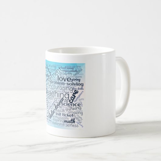 Lesgeven is Leven - Word Cloud Koffiemok (Voorkant rechts)