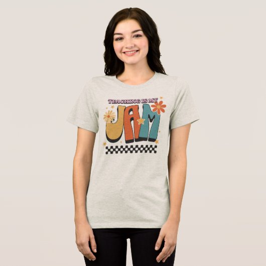 Lesgeven Is Mijn Ding Retro Leraar Tri-Blend Shirt (Voorkant volledig)