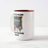 Lesgeven is mijn jam t-shirt tweekleurige koffiemok (Voorkant links)