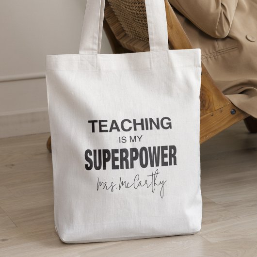 Lesgeven is Mijn Superpower Gepersonaliseerde Cade Tote Bag