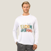 Lesgeven is mijn Superpower kleurrijke leraar Appr Tri-Blend Shirt (Voorkant)