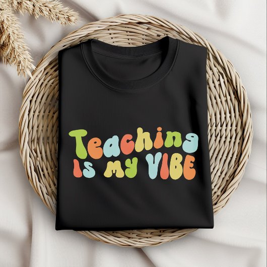 Lesgeven is mijn vibe-T-shirt, groovy teacher T-shirt