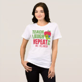 Lesgeven Lachen Herhalen Docent Tri-Blend Shirt (Voorkant volledig)