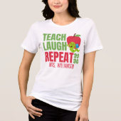 Lesgeven Lachen Herhalen Docent Tri-Blend Shirt (Voorkant)