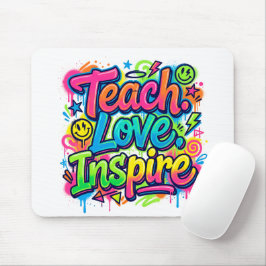Lesgeven. Liefde. Inspireren. Graffiti Muismat Ond