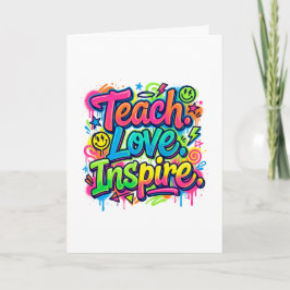 Lesgeven. Liefde. Inspireren. Graffiti Stijl Kaart