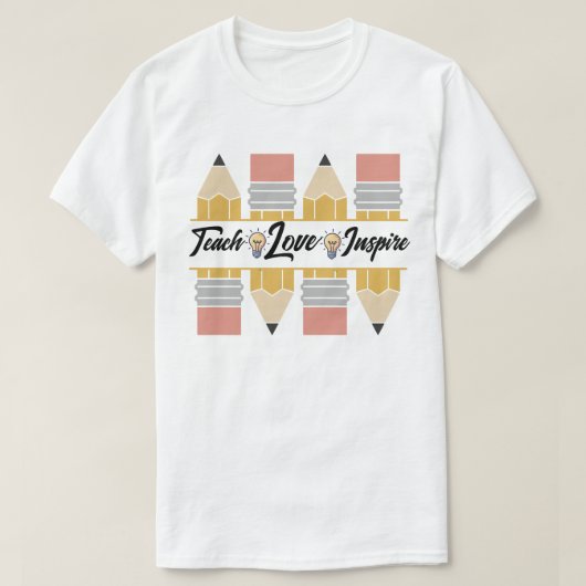 Lesgeven, Liefde, Inspireren T-shirt (Design voorkant)