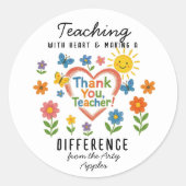 Lesgeven met hart en een verschil maken Leraar Ronde Sticker (Voorkant)