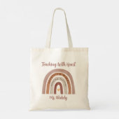 Lesgeven met Heart Rainbow Leraar Waardering Tote Bag (Achterkant)