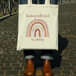 Lesgeven met Heart Rainbow Leraar Waardering Tote Bag