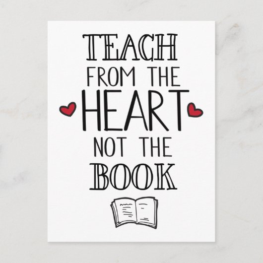 lesgeven vanuit het hart, niet vanuit het boek ler briefkaart (Voorkant)