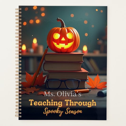 Lesgeven via Spooky Season gepersonaliseerd Planner (Voorkant)