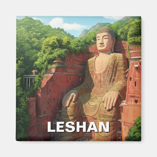 Leshan Giant Buddha China Reizen Magneet (Voorkant)