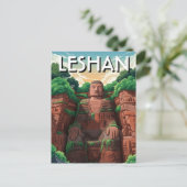 Leshan Grote Boeddha China Reizen Briefkaart (Staand voorkant)