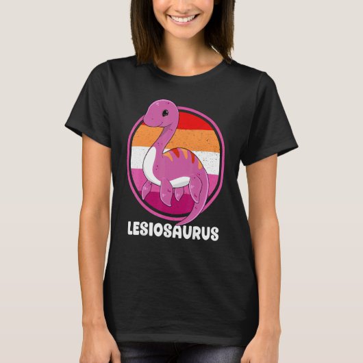 Lesiosaurus Lesbian Plesiosaurus Lgbetq Gay Pride T-shirt (Voorkant)