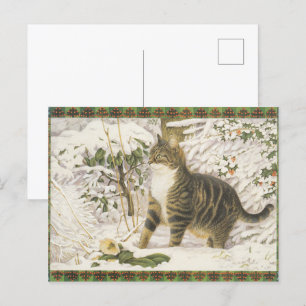 Lesley Anne Ivory Briefkaart met kerstkat