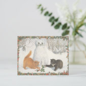 Lesley Anne Ivory Briefkaart met kerstkat (Staand voorkant)