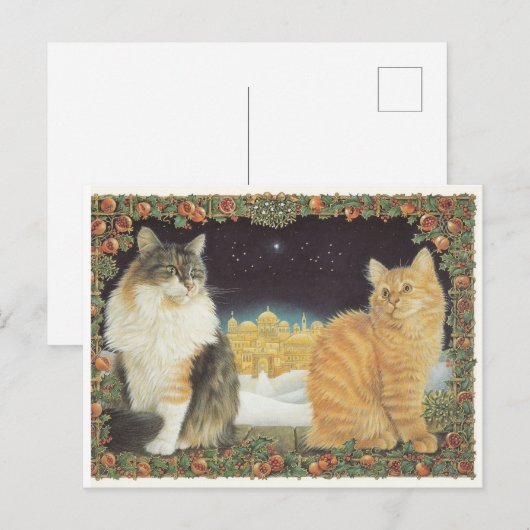 LESLEY ANNE IVORYS CHRISTMAS CAT-BRIEFKAART BRIEFKAART (Voorkant / Achterkant)