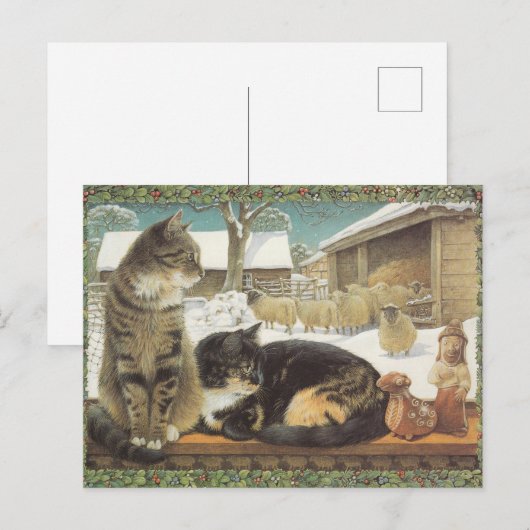 LESLEY ANNE IVORYS CHRISTMAS CAT POSTCARD BRIEFKAART (Voorkant / Achterkant)