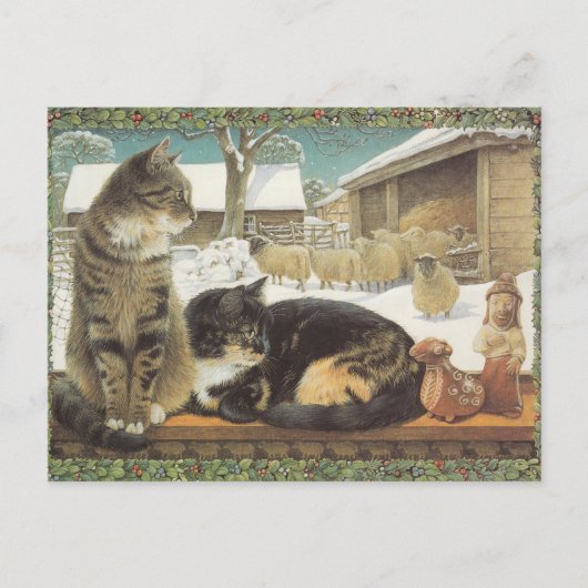 LESLEY ANNE IVORYS CHRISTMAS CAT POSTCARD BRIEFKAART (Voorkant)