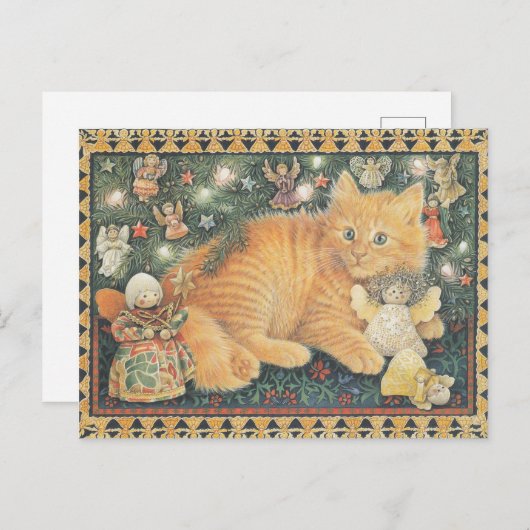  LESLEY ANNE IVORYS CHRISTMAS CAT POSTCARD BRIEFKAART (Voorkant / Achterkant)