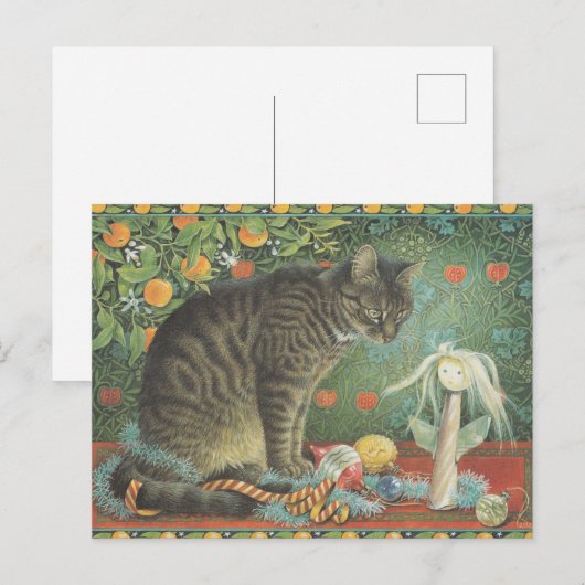 LESLEY ANNE IVORYS CHRISTMAS CAT POSTCARD BRIEFKAART (Voorkant / Achterkant)