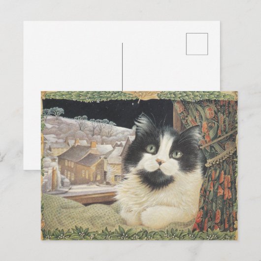  LESLEY ANNE IVORYS CHRISTMAS CAT POSTCARD BRIEFKAART (Voorkant / Achterkant)