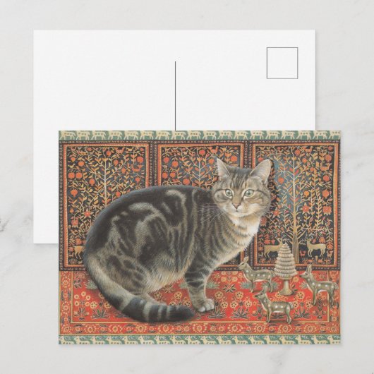 LESLEY ANNE IVORYS CHRISTMAS CAT POSTCARD BRIEFKAART (Voorkant / Achterkant)
