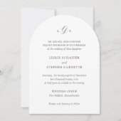 Leslie Classic Monogram Elegante bruiloft Kaart (Voorkant)