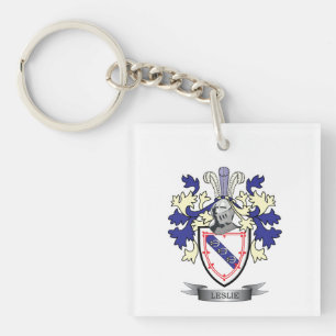 Leslie Family Crest Coat of Arms Sleutelhanger
