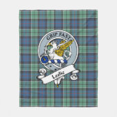 Leslie Hunting Oude Clan Badge Tartan Plaid Fleece Deken (Voorkant)