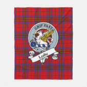 Leslie Modern Clan Badge Tartan Pset Fleece Deken (Voorkant)