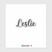 Leslie Naam - Handgeschreven kalligrafie Sticker (Vel)