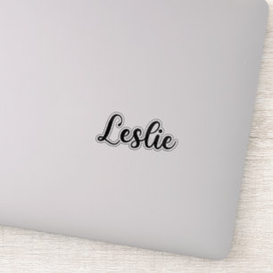 Leslie Naam - Handgeschreven kalligrafie Sticker