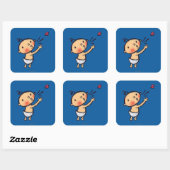 Leslie Patricelli Blow a Kiss Baby Vierkante Sticker (Vel)