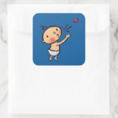 Leslie Patricelli Blow a Kiss Baby Vierkante Sticker (Tas)
