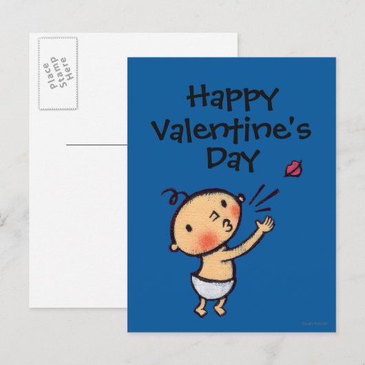 Leslie Patricelli Blow een Baby van de Kus Feestdagenkaart (Voorkant / Achterkant)