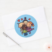 Leslie Patricelli Groep knuffel met vrienden Ronde Sticker (Envelop)